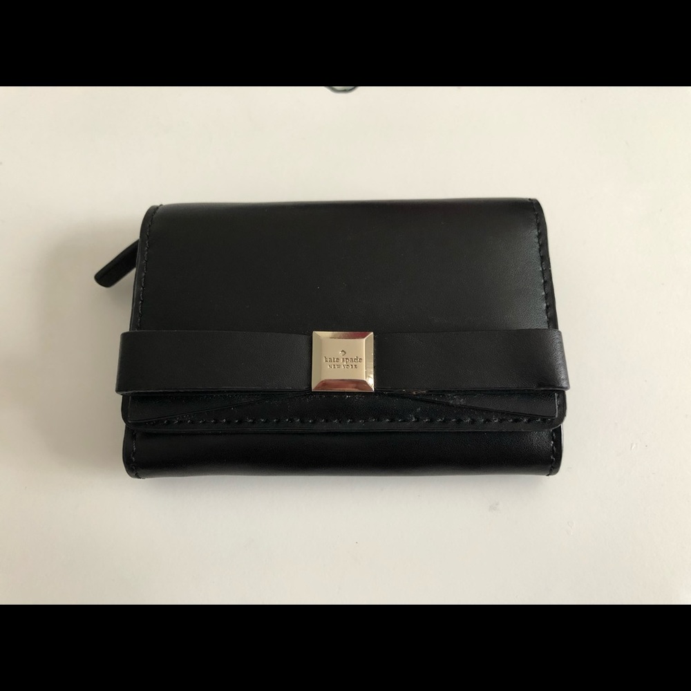 Small Kate Spade wallet- black and hot pink